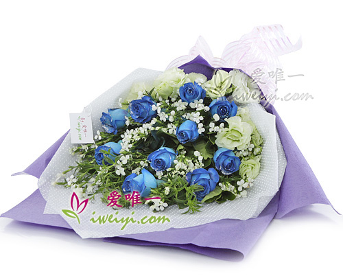 bouquet de roses bleu