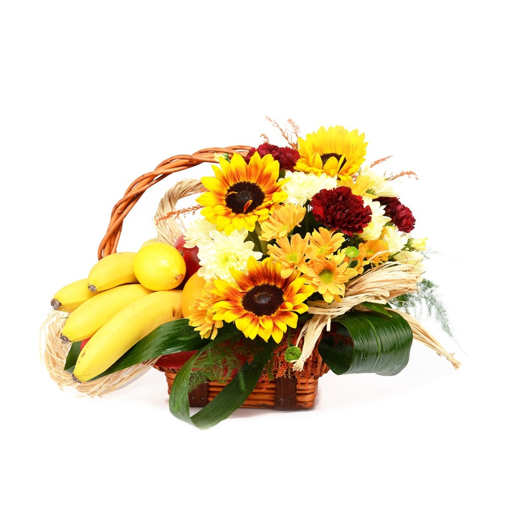 La Corbeille de Fleurs et de Fruits « Lumineuse Amitié »