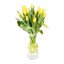 Die Vase mit gelben Tulpen...