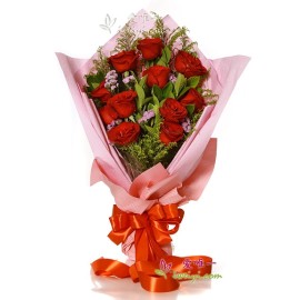 Le bouquet de fleurs « Joyeuse Saint Valentin ! »