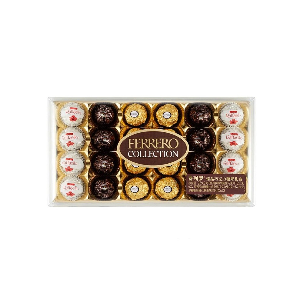 Ferrero Rocher Chocolate Set of 3 Flavors One Box of 24 Pieces