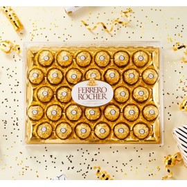 Ferrero Rocher Fine Hazelnut Chocolate One Box of 32 Pieces