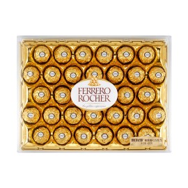 Ferrero Rocher Fine Hazelnut Chocolate One Box of 32 Pieces