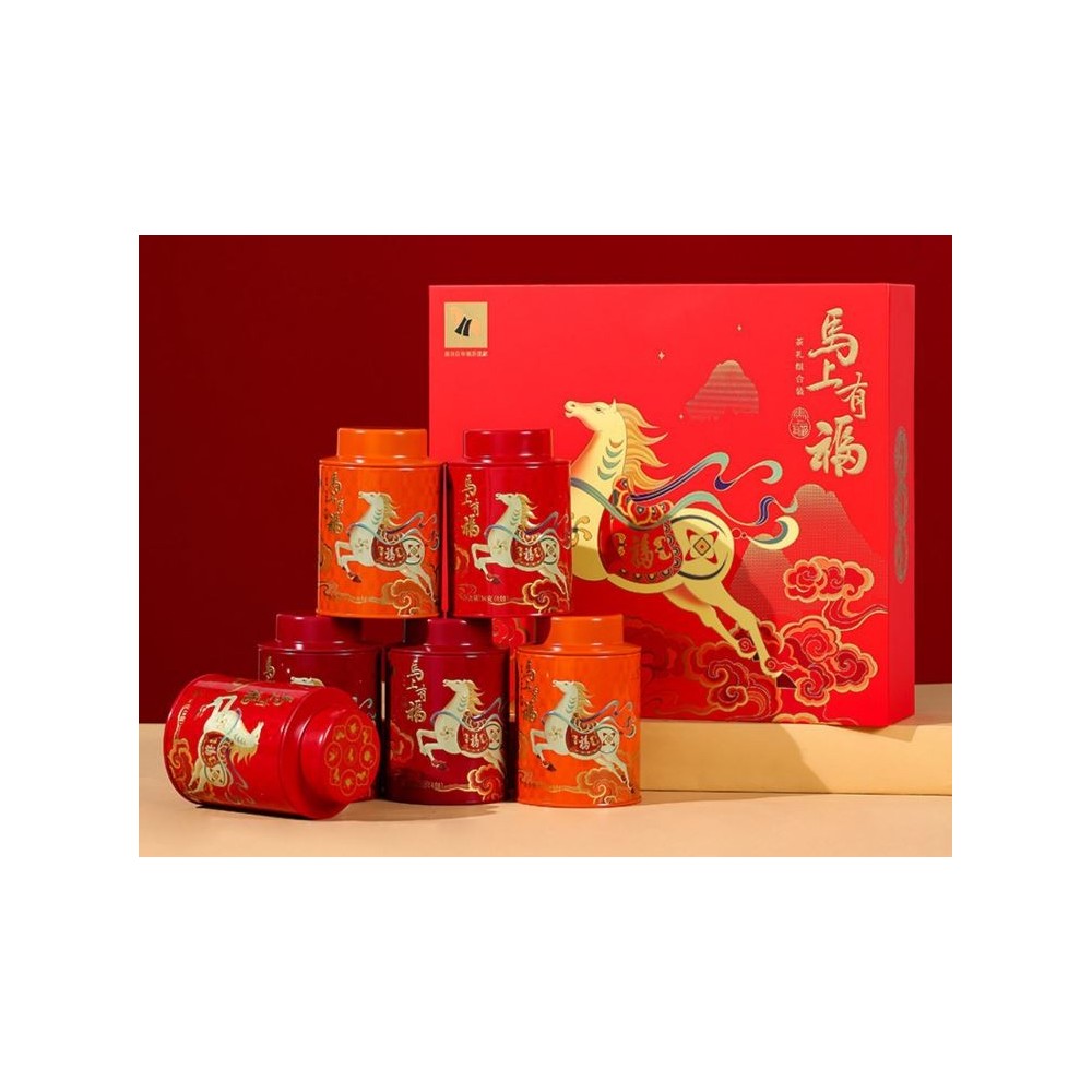 Caixa de presente de chá premium BaMa Tea com três combinações de chás de qualidade especial