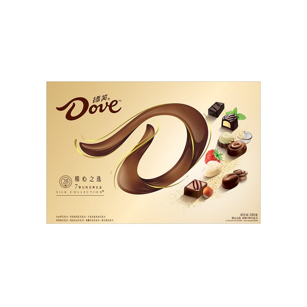 Caixa de presente de chocolates Dove com 28 unidades (280g)