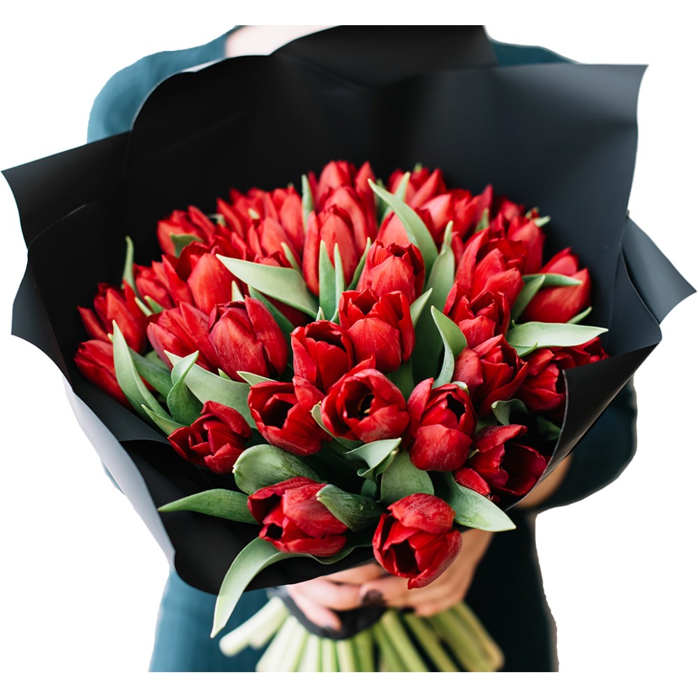 Der Strauß roter Tulpen « Rote Mühle »