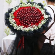 The Bouquet of 99 Cherries and Red Roses