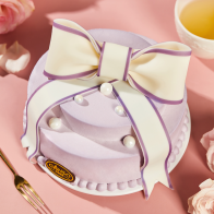 [Ganso Shop] Bolo de Frutas de Aniversário de Duas Camadas com Estilo de Fita