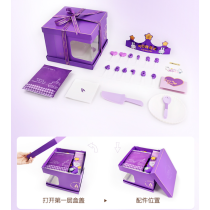 [Ganso Shop] 리본 스타일 이중 층 생일 과일 케이크