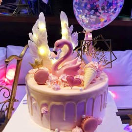 Pink Swan Celebrity Birthday Cake