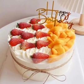 [本地蛋糕店] 草莓芒果生日蛋糕