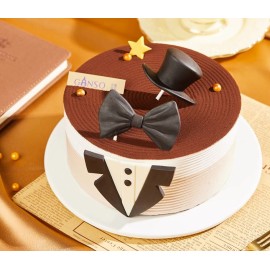 【元祖店】領帶式紳士巧克力水果奶油生日蛋糕