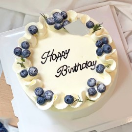 圆形蓝莓生日蛋糕