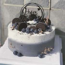 Blueberry and Oreo biscuits birthday cake