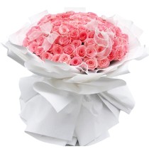 The Bouquet of 99 Pink Roses « Strong Desire »