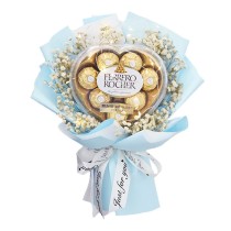 Die Mini Bouquet Ferrero Rocher Pralinenschachtel und Gypsophila « Little Cute »