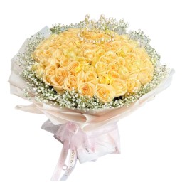 The Bouquet of 99 Champagne Roses « Lovely Autumn »