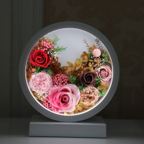 Lámpara de mesa de flores preservadas regalo