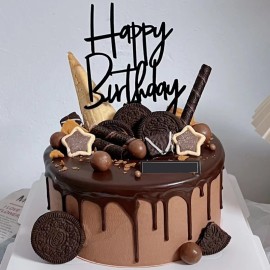 Chocolate Birthday Cake with Oreo Biscuits