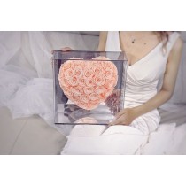 선물 상자에 담긴 하트 모양의 보존 장미
