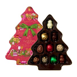 Coffret Cadeau Chocolats Godiva en Forme d'Arbre de Noël