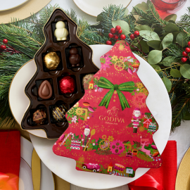 Godiva Christmas Tree Shaped Chocolates Gift Box
