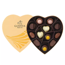 Godiva Chocolates Coffret cadeau couleur or en forme de cœur