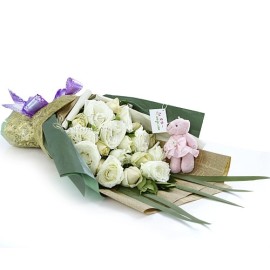 Le bouquet de fleurs « Heureux de t'avoir »