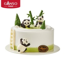 [Ganso Shop] 팬더 테마의 동그란 생일 케이크