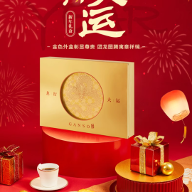 Chinese New Year Ganso Snacks and Pastries Gold Color Year of the Dragon Themed Gift Box
