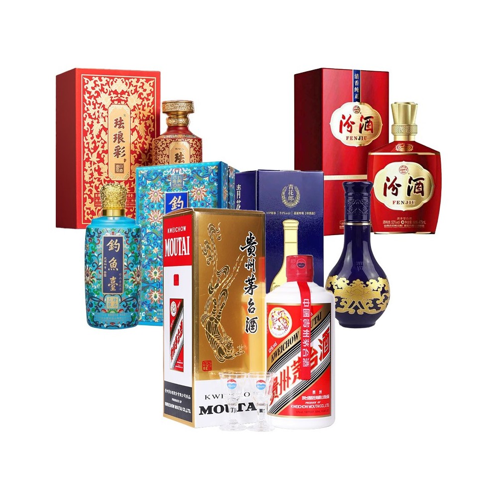 Garrafa de Baijiu, bebida alcoólica nacional chinesa, 500ml