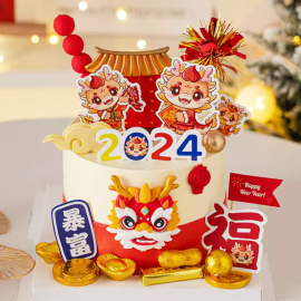 Geburtstagstorte zum Jahr des Drachen – Frohes chinesisches Neujahr