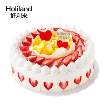 [Holiland Shop] Bolo de aniversário redondo com morangos e pitaya