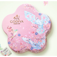 Caixa de presente em formato de flor da coleção primavera 2025 Godiva Chocolates - Edição Limitada