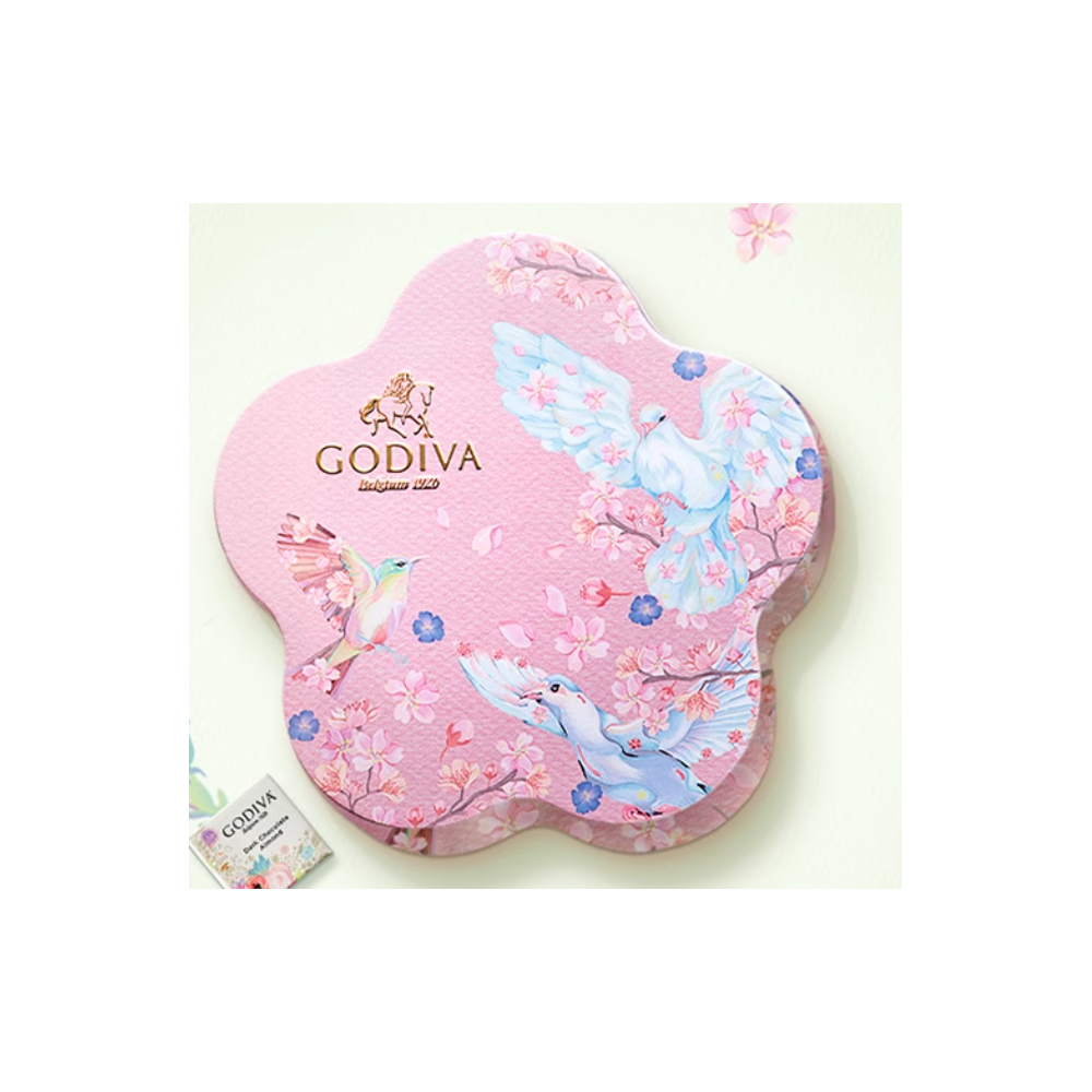 Godiva चॉकलेट्स 2025 स्प्रिंग कलेक्शन फ्लोरल शेप्ड गिफ्ट बॉक्स लिमिटेड एडिशन