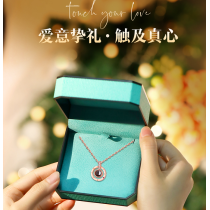Vana Memory 女士项链，带吊坠投影，100 种表达我爱你的方式