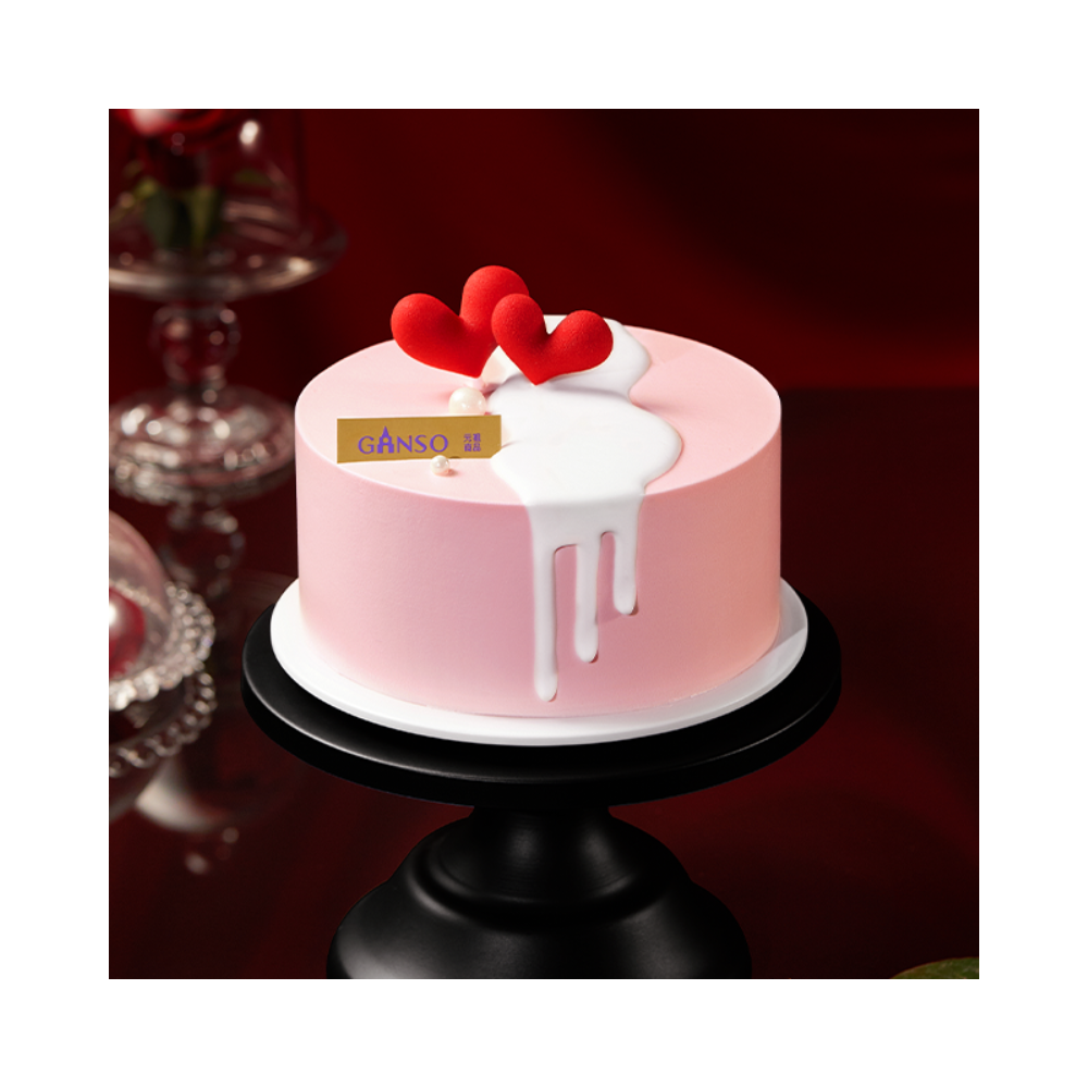 Bolo de aniversário rosa Ganso Love Heart