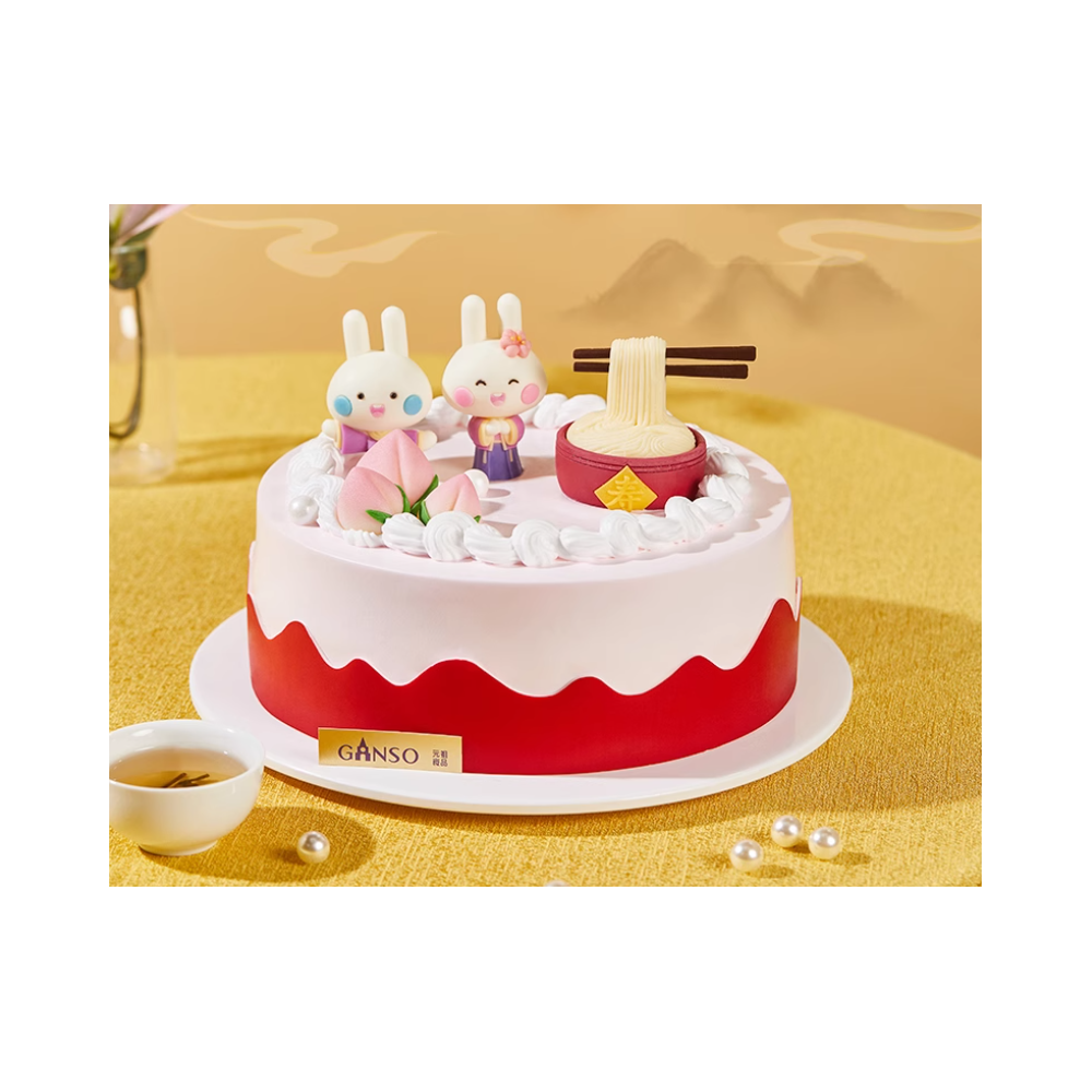 [Ganso Shop] 건강하고 장수하세요 맛있는 휘핑크림 생일 케이크