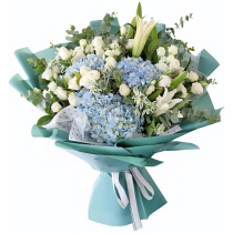 Le bouquet de fleurs « Grâce Azur »