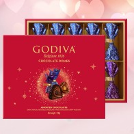 Caixa de presente com 10 bombons sortidos Godiva Chocolate Domes de 100g