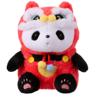 Miniso Panda de Pelúcia com Roupa Tradicional Chinesa