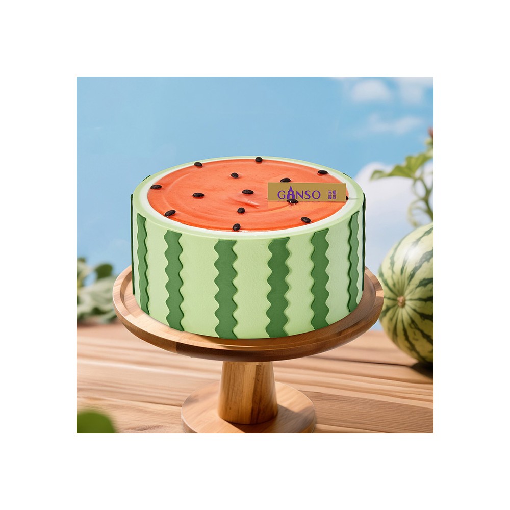 Bolo de aniversário estilo melancia Ganso