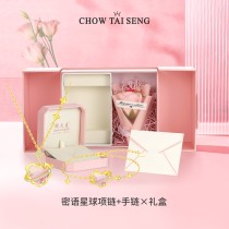 Conjunto de colar e pulseira Chow Tai Seng em prata esmaltada S925