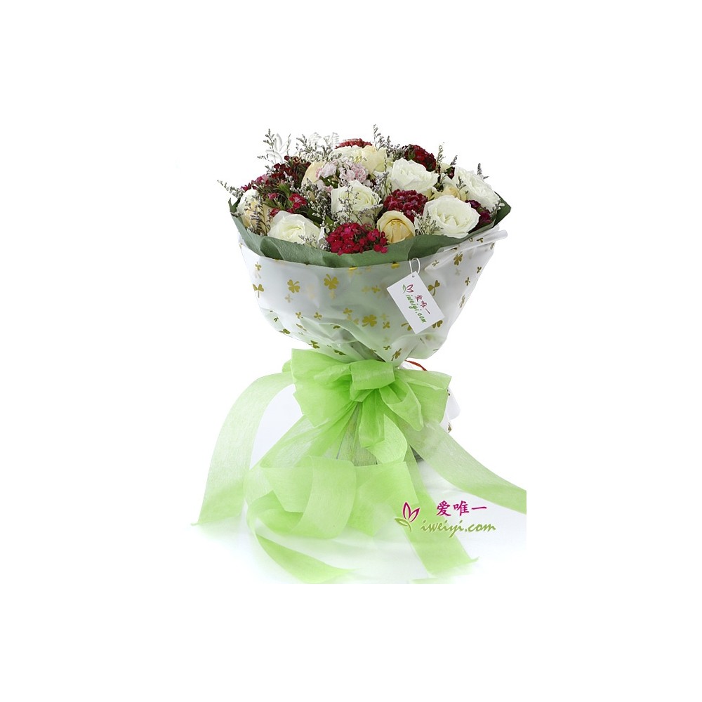 फूलों का गुलदस्ता « एक दूसरे से प्यार करें »