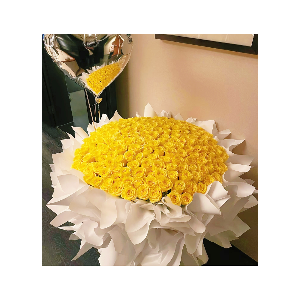 99朵黃玫瑰花束 « 幸福的陽光 »