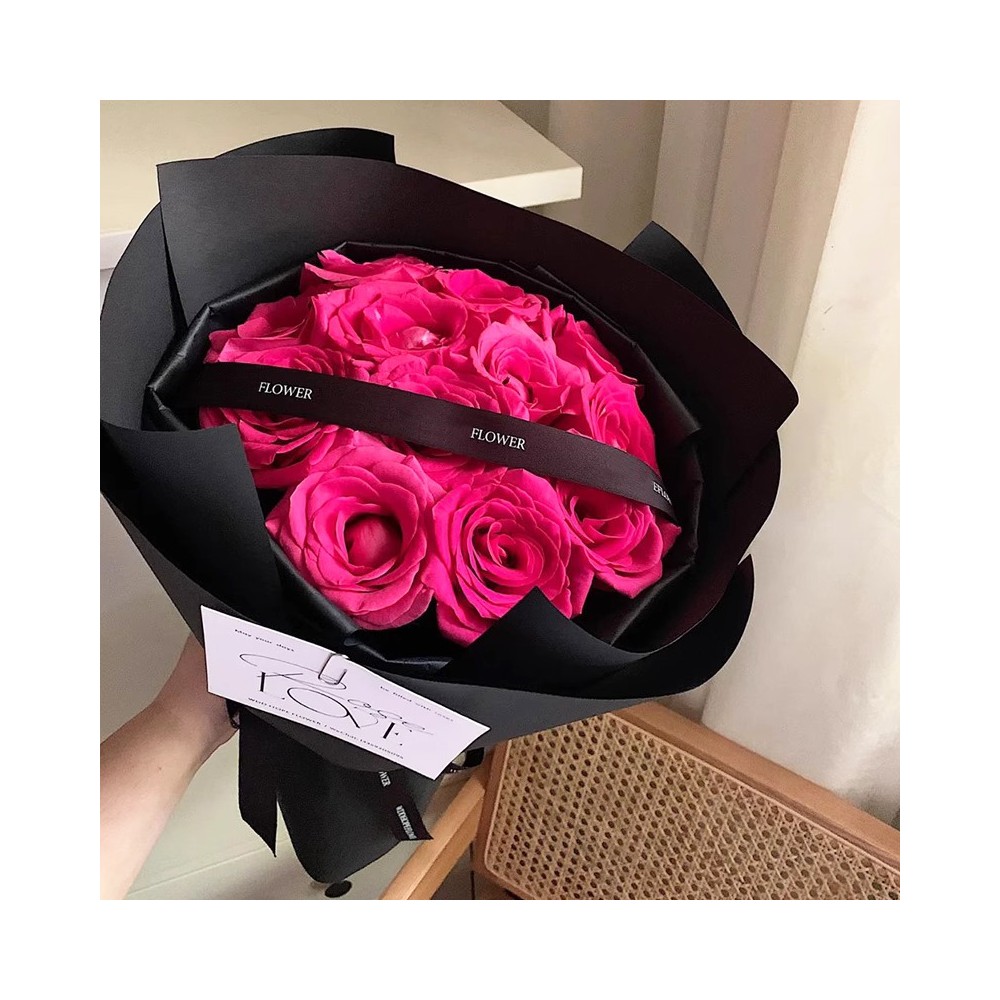 11 मैजेंटा गुलाबों का गुलदस्ता « बोल्ड एलिगेंस »