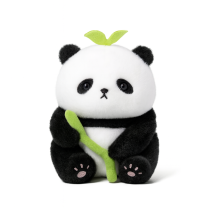 Miniso, kleines und süßes Panda-Plüschtier mit Bambus