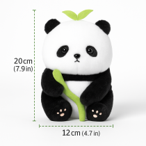 Miniso Pequeno e Fofo Panda de Pelúcia com Bambu 12 cm x 20 cm