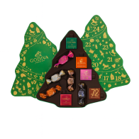 Caja de regalo de bombones Godiva con forma de árbol de Navidad