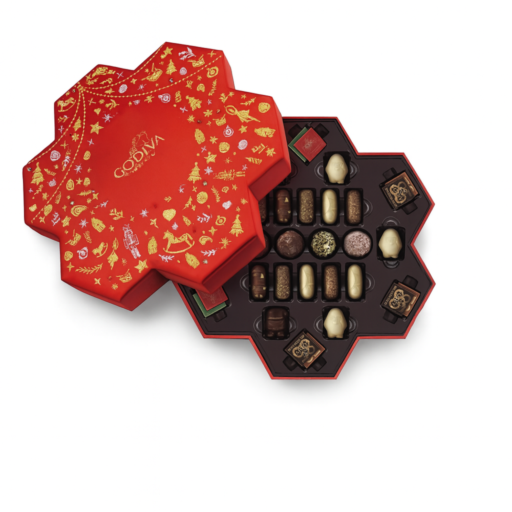 Coffret cadeau de chocolats de Noël Godiva , édition limitée de luxe Coffret cadeau de chocolats de Noël Godiva , édition limitée de luxe